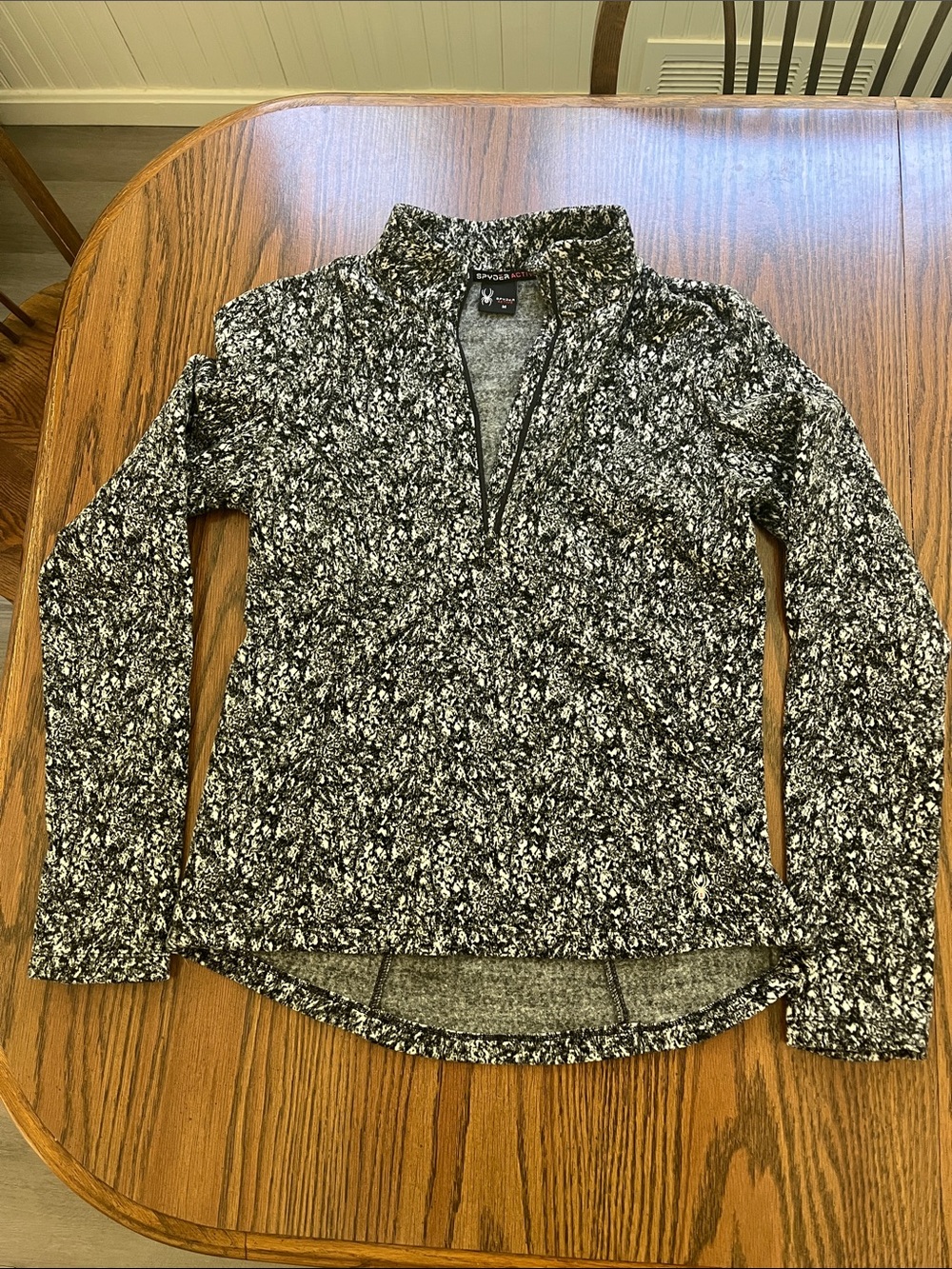 SPYDER Black and White Quarter-Zip Pullover
